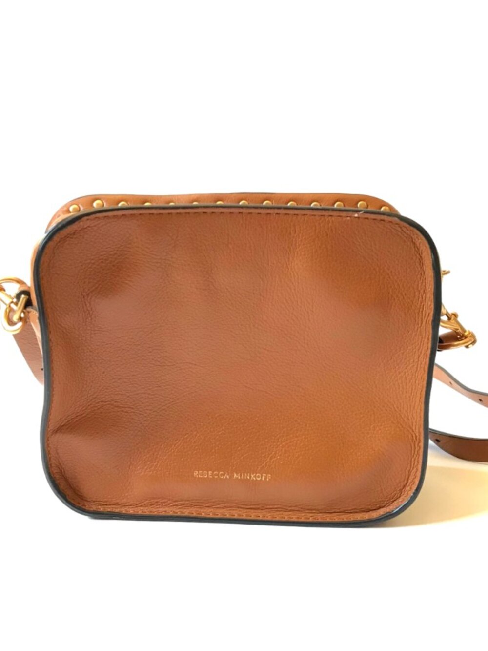 Rebecca Minkoff Nanine Crossbody Shoulder Bag Purse Womens Brown Leather Studded - Picture 5 of 13